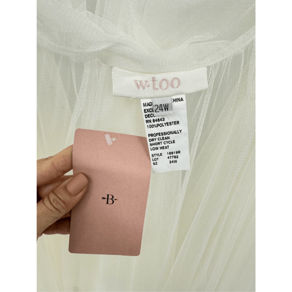 Anthropologie BHLDN Watters Danbury Tulle A Line Bridal Overskirt Mesh 22W Ivory - Picture 5 of 8